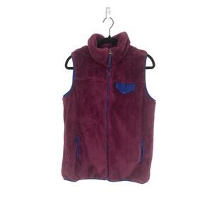 Sierra Womens XL Vest Top Purple Fleece Sleeveless Pockets Zip Mock Neck